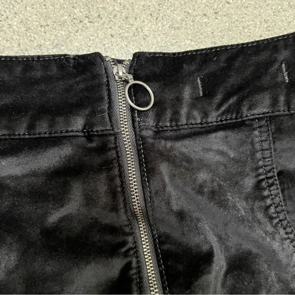 Free People Womens Black Velvet Kimora Side Button Mini Skirt Size 27